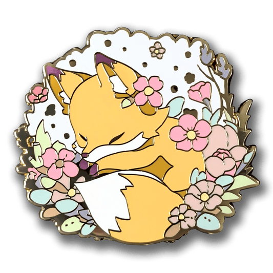 Sleeping Fox Enamel Pin