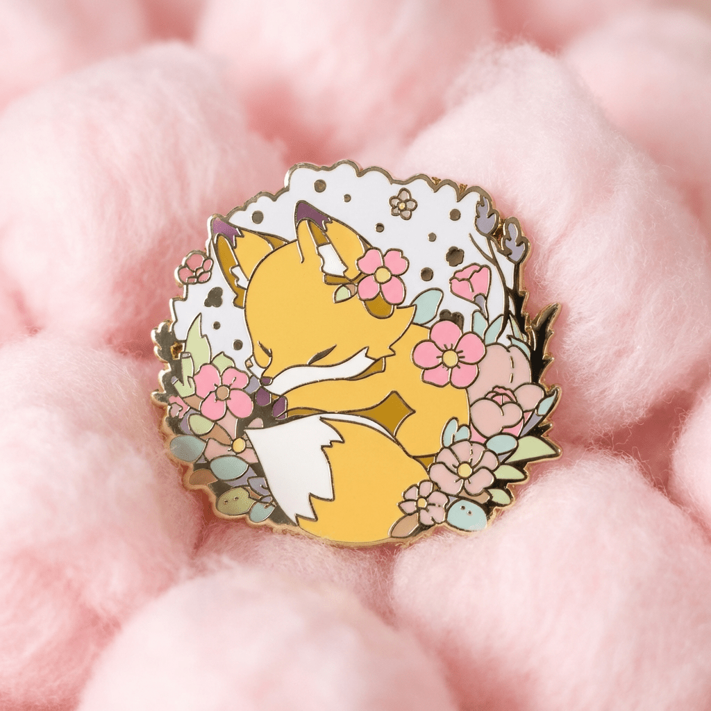 Sleeping Fox Enamel Pin