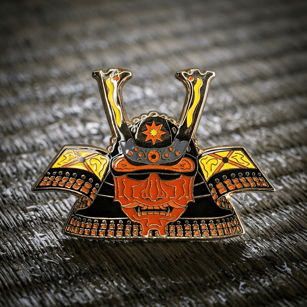 Sunset Kabuto Enamel Pin