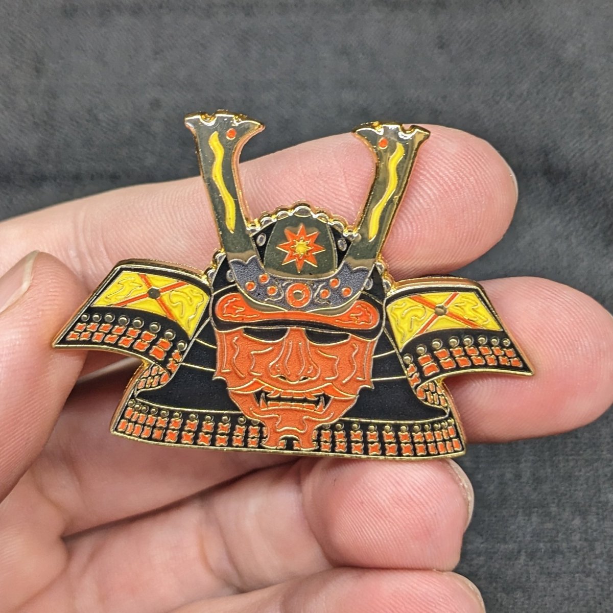 Sunset Kabuto Enamel Pin (B Grade)