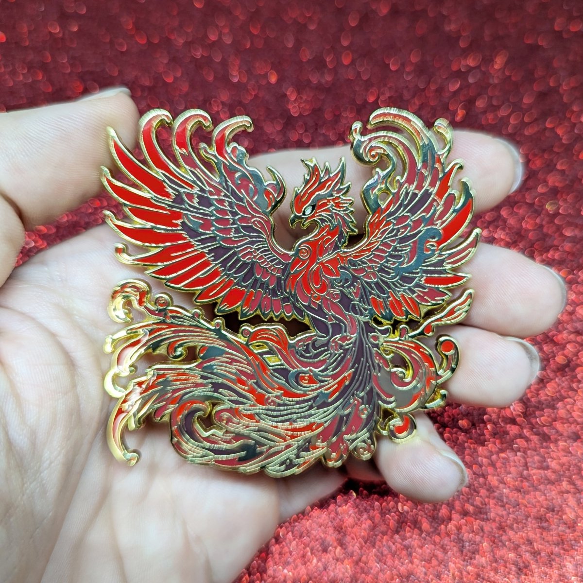 Suzaku Enamel Pin - Legendary Vermilion Bird
