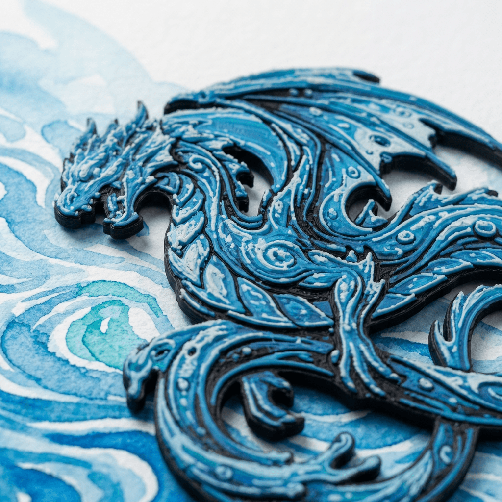 Water Dragon Collectible Art Magnet