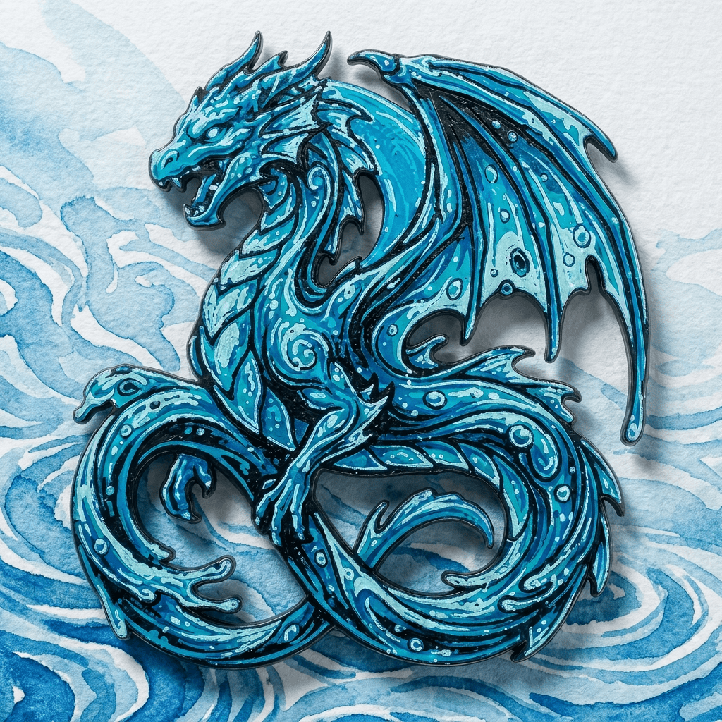 Water Dragon Collectible Art Magnet