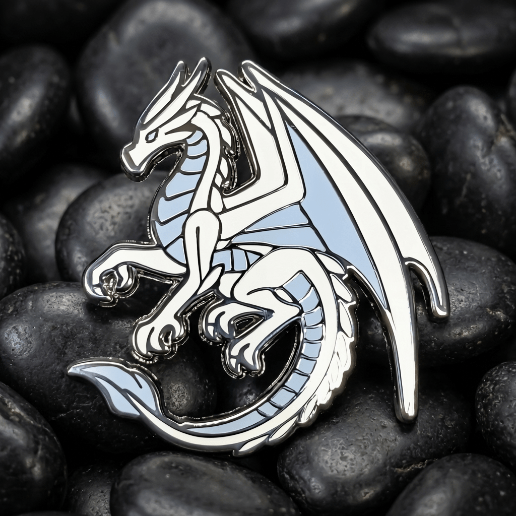 White Dragon Of Gratitude Enamel Pin