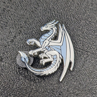 White Dragon Of Gratitude Enamel Pin (B Grade)