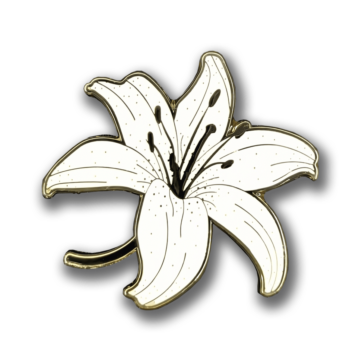 White Lily Enamel Pin