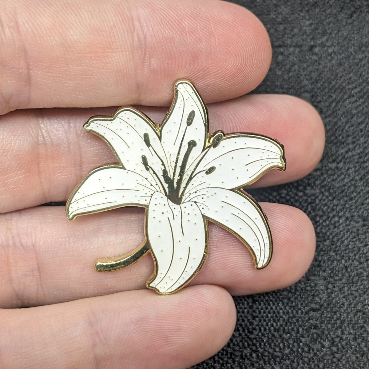 White Lily Enamel Pin (B Grade)