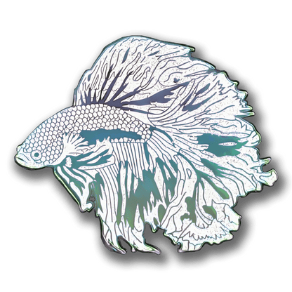 White Pearl Betta Fish Enamel Pin