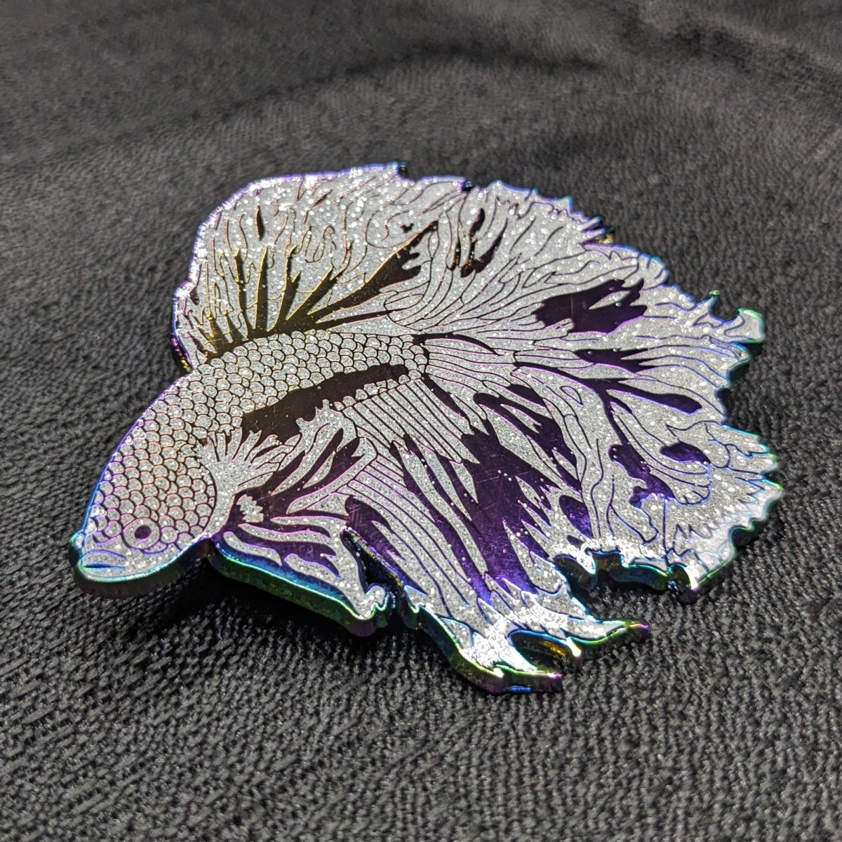 White Pearl Betta Fish Enamel Pin (B Grade)