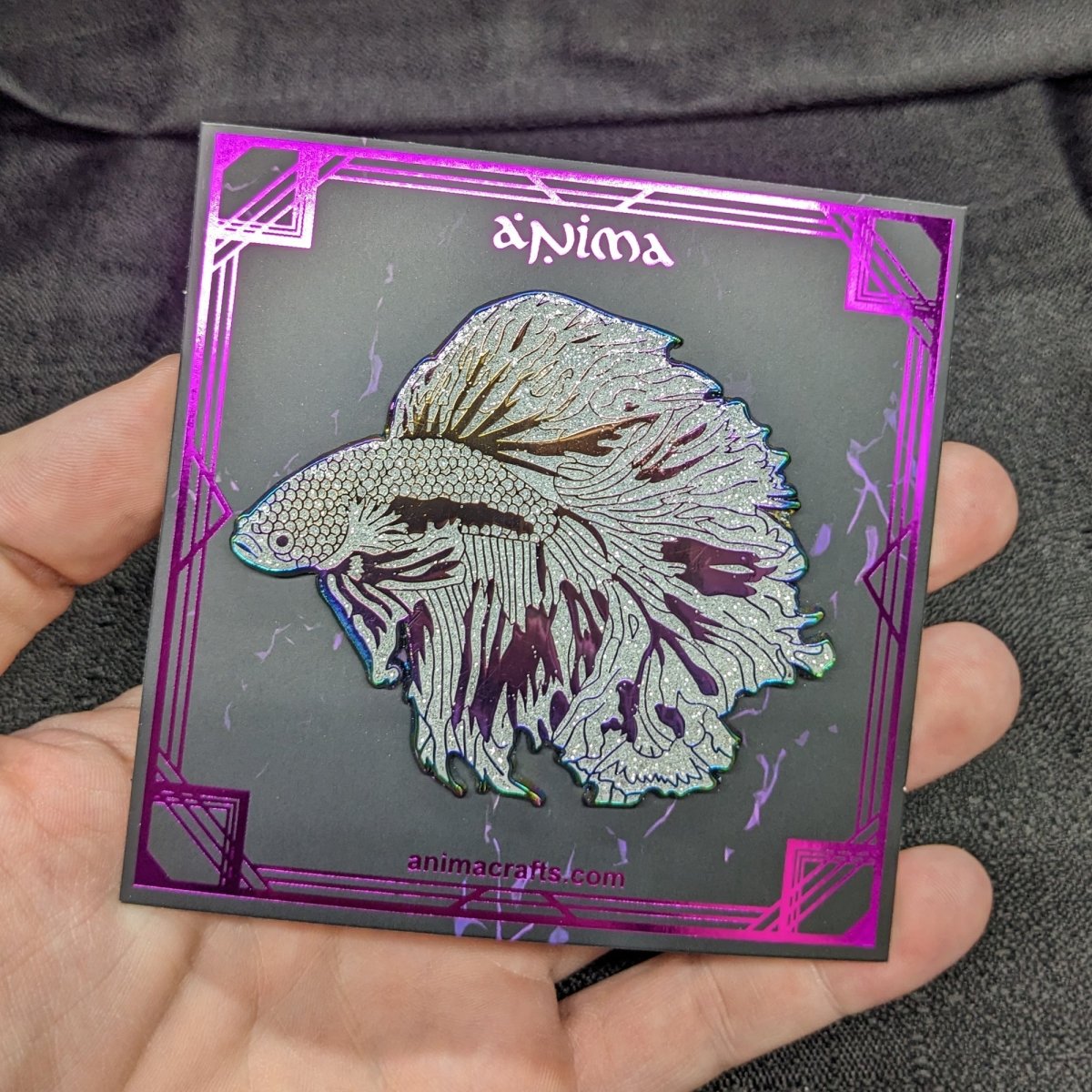 White Pearl Betta Fish Enamel Pin (B Grade)