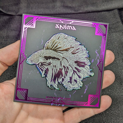 White Pearl Betta Fish Enamel Pin (B Grade)