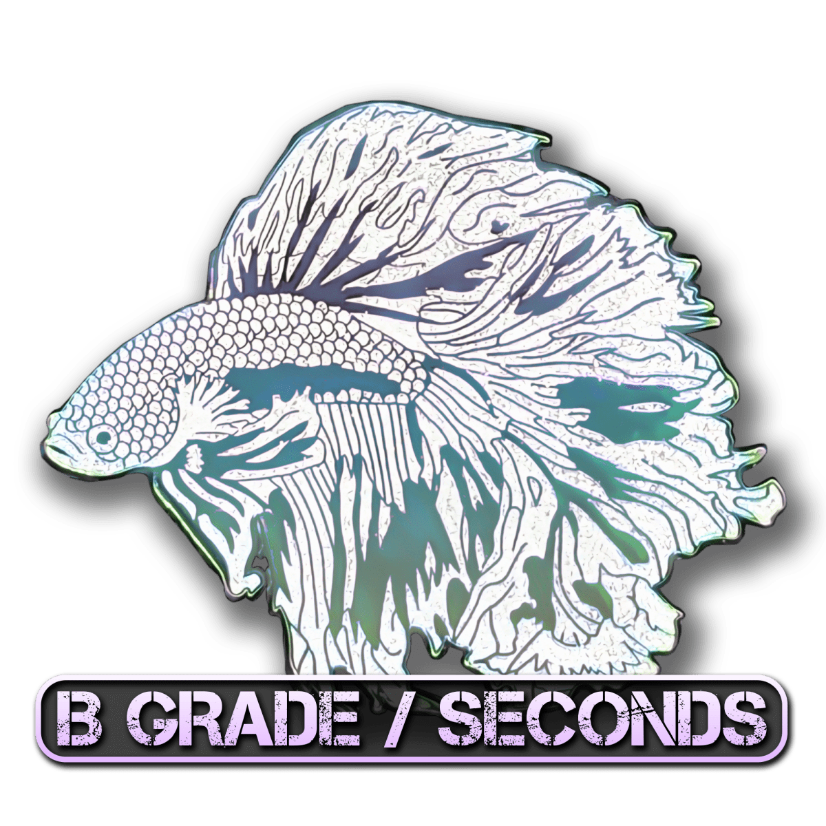 White Pearl Betta Fish Enamel Pin (B Grade)