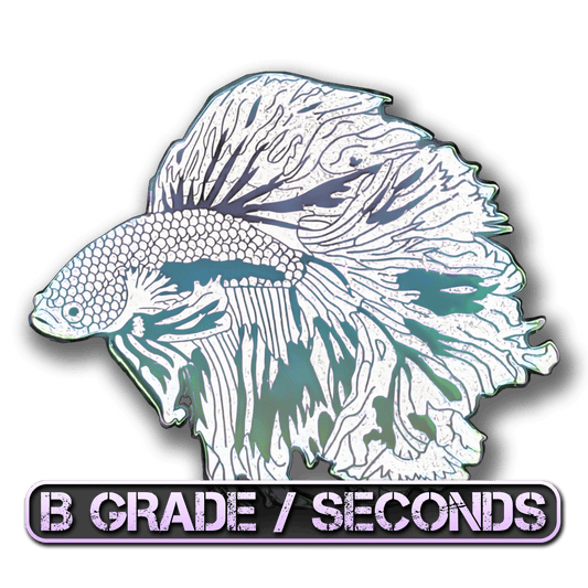 White Pearl Betta Fish Enamel Pin (B Grade)