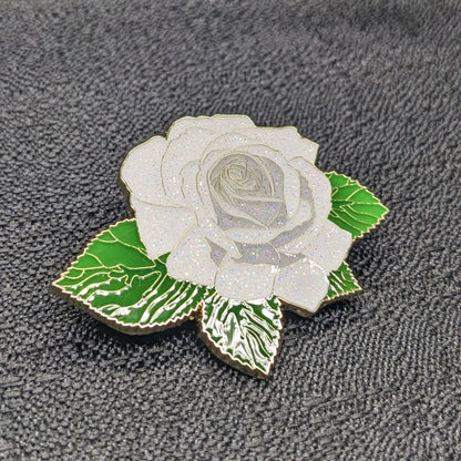 White Rose Blossom Enamel Pin (B Grade)
