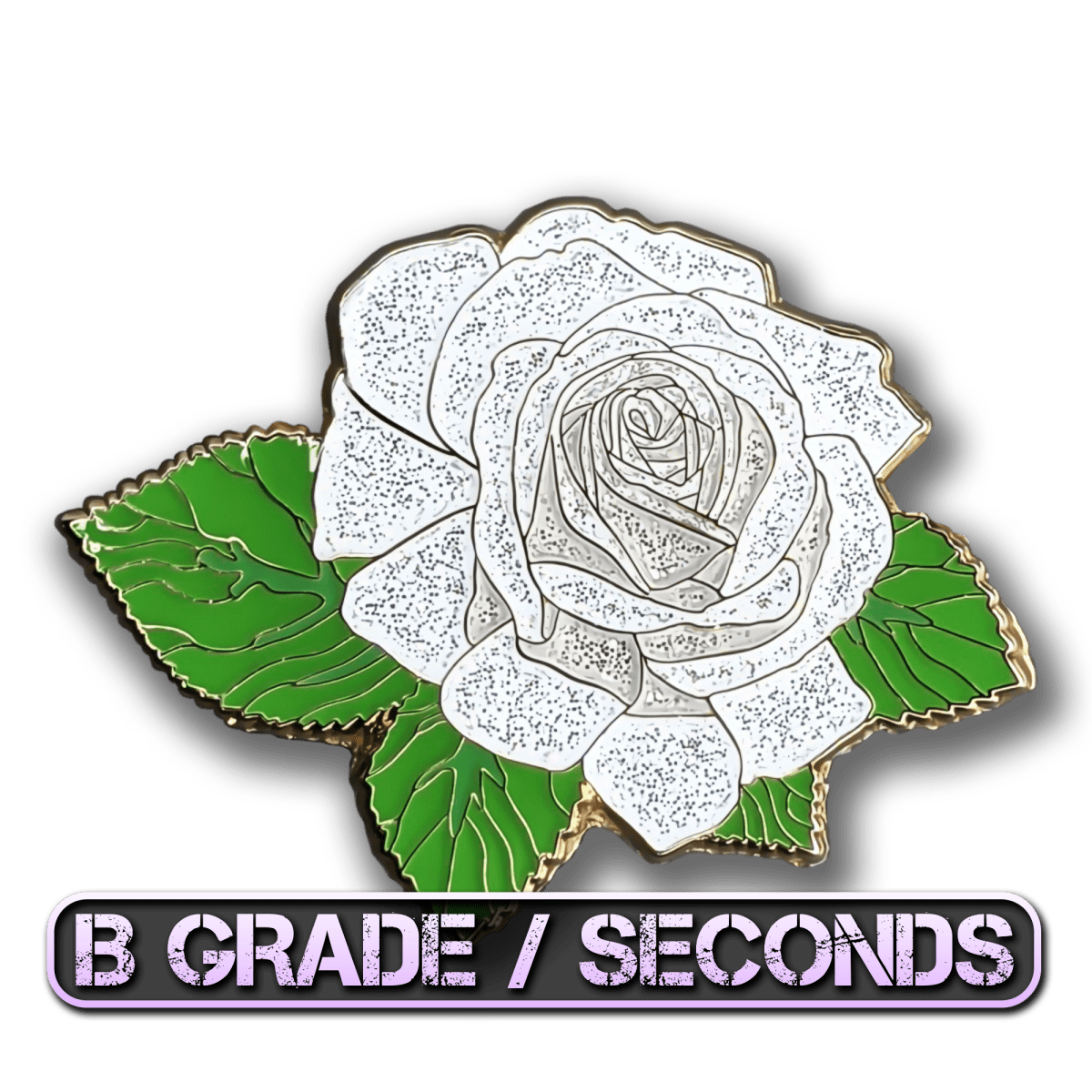 White Rose Blossom Enamel Pin (B Grade)