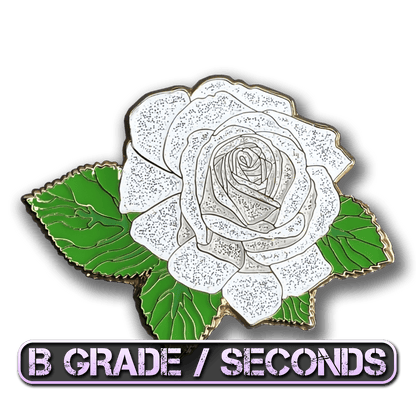 White Rose Blossom Enamel Pin (B Grade)