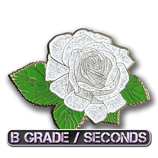 White Rose Blossom Enamel Pin (B Grade)