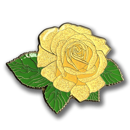 Yellow Rose Blossom Enamel Pin