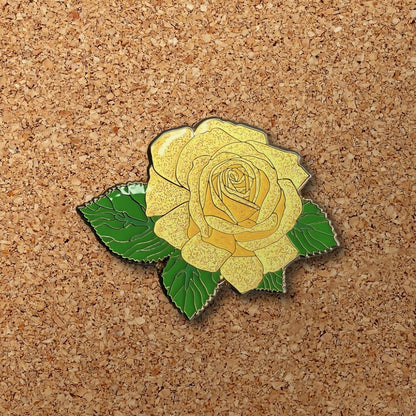 Yellow Rose Blossom Enamel Pin (B Grade)