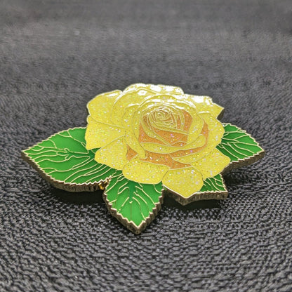 Yellow Rose Blossom Enamel Pin (B Grade)