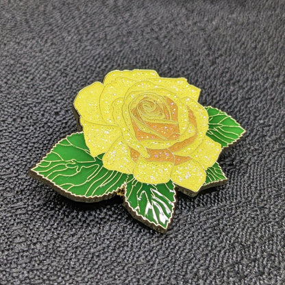 Yellow Rose Blossom Enamel Pin (B Grade)