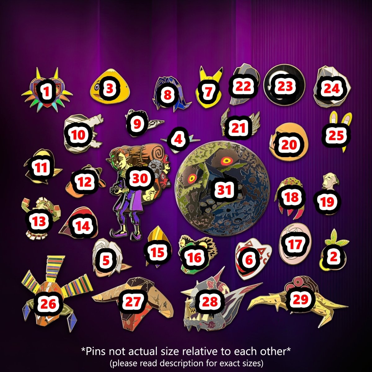 The Legend of Zelda: Majora's Mask Enamel Pins