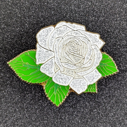 White Rose Blossom Enamel Pin (B Grade)